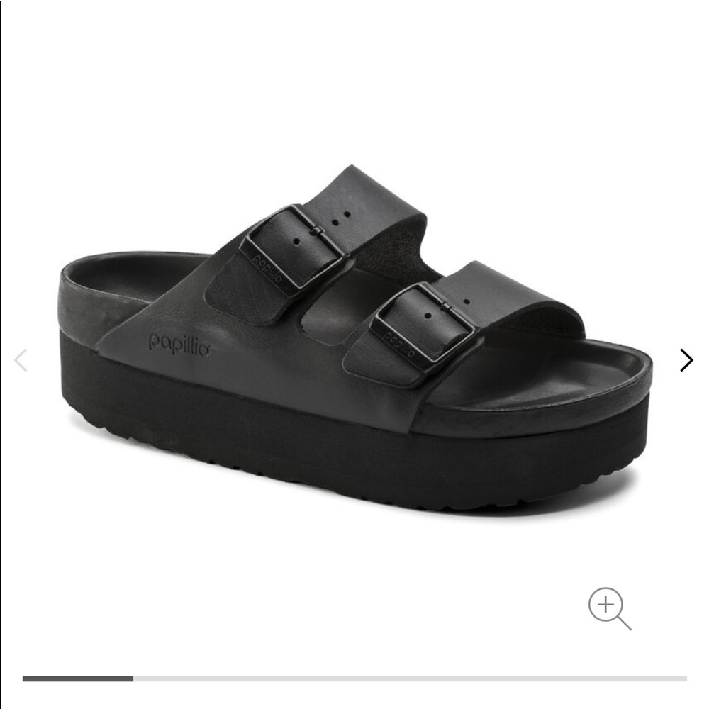 Birkenstock papillon black platform Arizona sandals